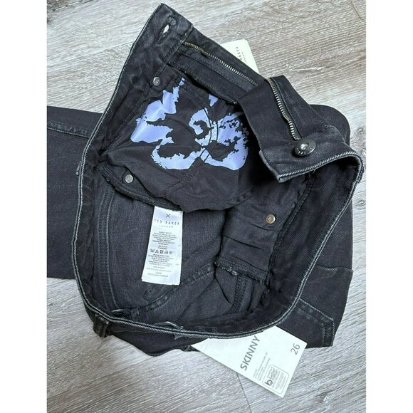 NWT Ted Baker London Skinny Washed Black Jean Size 26 - Picture 13 of 14